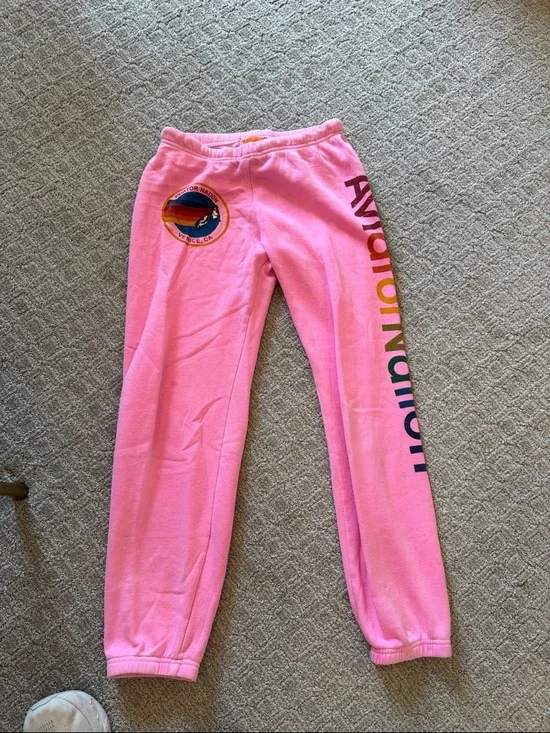Aviator nation pink sweatpants size medium - Picture 1 of 2
